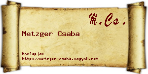 Metzger Csaba névjegykártya