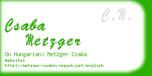 csaba metzger business card